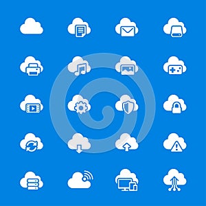 Cloud computing flat icons