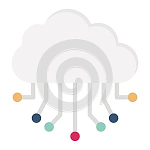 Cloud computing Flat  Vector icon which can easily modify or edit