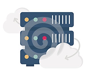 Cloud computing Flat  Vector icon which can easily modify or edit