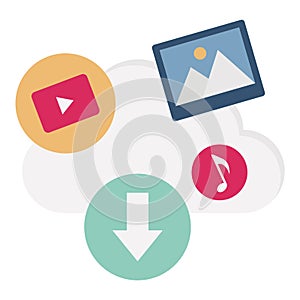 Cloud computing Flat  Vector icon which can easily modify or edit