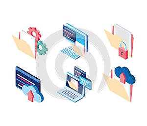 Cloud computing folder file laptop website data technology internet