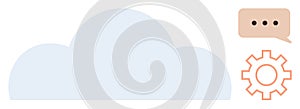 Cloud Computing with Gear and Chat Bubble Representing Integration and Communication