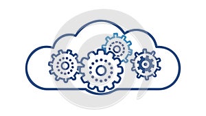 Cloud Computing Gear Icon Vector Illustration, vector design Generative AI