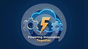 Cloud Computing, Gear, and Lightning Icon