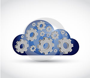 Cloud computing gears illustration design