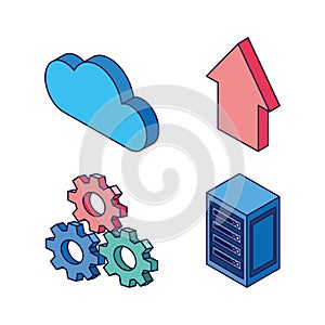 Cloud computing gears upload data server technology internet
