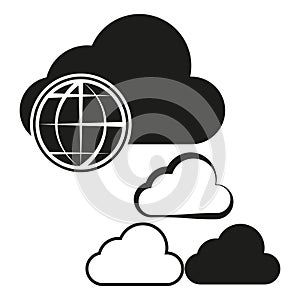 Cloud computing and global network icon set. Internet technology and connectivity concept. Vector illustration. EPS 10.