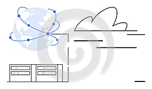 Cloud Computing and Global Networking Concept with Data Servers and Connections