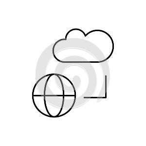Cloud computing, global, SEO icon. Simple line, outline vector elements of commerce icons for ui and ux, website or mobile