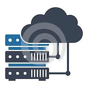 Cloud computing Glyph Isolated Vector icon which can easily modify or edit