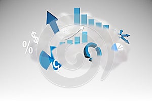 Cloud computing graphic with graphs