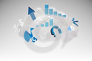 Cloud computing graphic with graphs