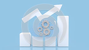 Cloud Computing Growth Concept with Upward Arrow Chart 3d render