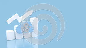 Cloud Computing Growth Concept with Upward Arrow Chart 3d render