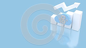 Cloud Computing Growth Concept with Upward Arrow Chart 3d render