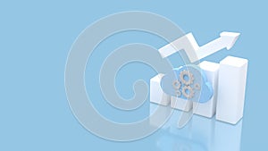 Cloud Computing Growth Concept with Upward Arrow Chart 3d render