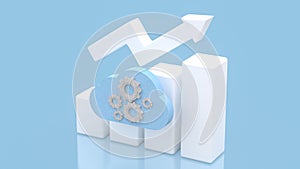 Cloud Computing Growth Concept with Upward Arrow Chart 3d render