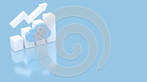 Cloud Computing Growth Concept with Upward Arrow Chart 3d render