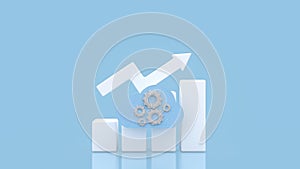 Cloud Computing Growth Concept with Upward Arrow Chart 3d render