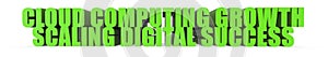 Cloud Computing Growth Scaling Digital Success, 3d text