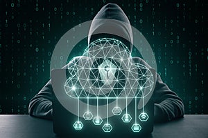 Cloud computing and hacking concept