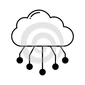 Cloud computing half glyph vector icon which can easily modify or edit