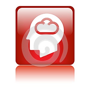 Cloud computing head icon