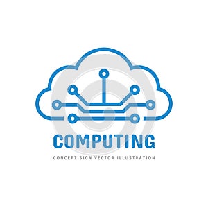 Cloud computing hosting icon design. Hosting technology sign. Server network connection symbol. Vector illustration.