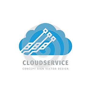 Cloud computing hosting icon logo design. Hosting technology sign. Data base logo.