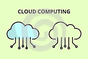 Cloud Computing Icon: Cloud Storage and Computing