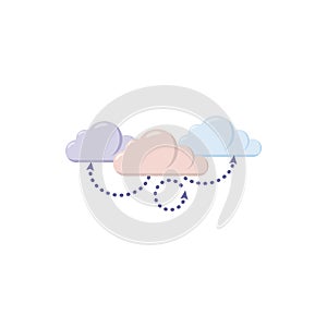 Cloud computing icon, cartoon style