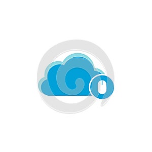 Cloud computing icon, computer mouse icon