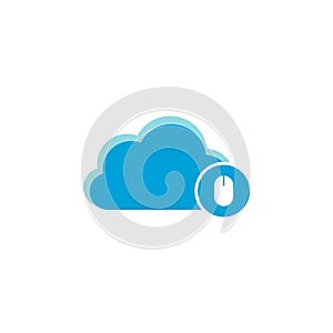 Cloud computing icon, computer mouse icon