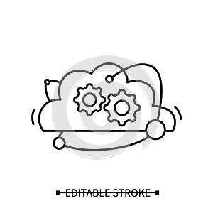Cloud computing icon.Concept of grid computing and remote data storage