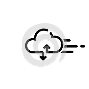 Cloud computing icon or corporate identity in simple design on an isolated background. EPS 10 vector
