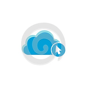 Cloud computing icon, cursor icon