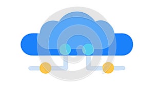 Cloud Computing Icon for Data and Online Services, vector design Generative AI