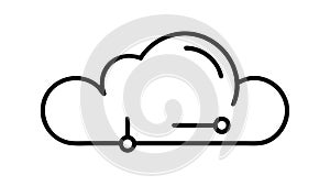 Cloud Computing Icon: Data Storage Network Technology. vector design Generative AI
