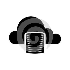 Cloud computing icon with a database symbol