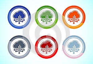 Cloud computing icon design illustration. Data storage and tech icon