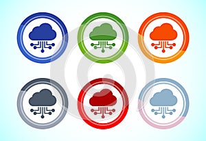 Cloud computing icon design illustration. Data storage and tech icon