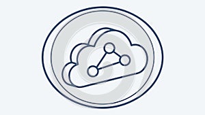 A cloud computing icon with a digital network inside. vector design Generative AI