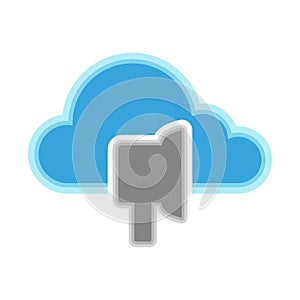 Cloud computing icon with an earpad symbol photo