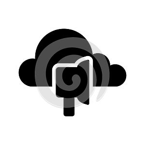 Cloud computing icon with an earpad symbol photo
