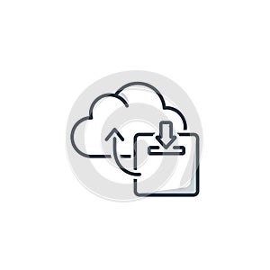 Cloud computing icon featuring a stylized cloud and a file folder. The folder includes