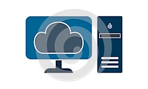 Cloud Computing icon flat style graphical symbol.