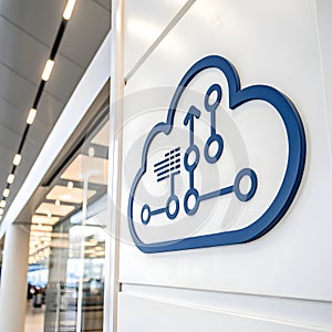 Cloud computing icon isolated on white