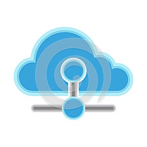 Cloud computing icon with a network symbol