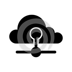 Cloud computing icon with a network symbol