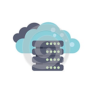 Cloud computing data storage server network technology icon